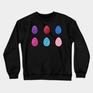 Colorful Faux Glitter Easter Eggs Crewneck Sweatshirt